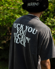 F●CKIN F●CK PRINT  SHORT SLEEVE TEE - FADE BLACK