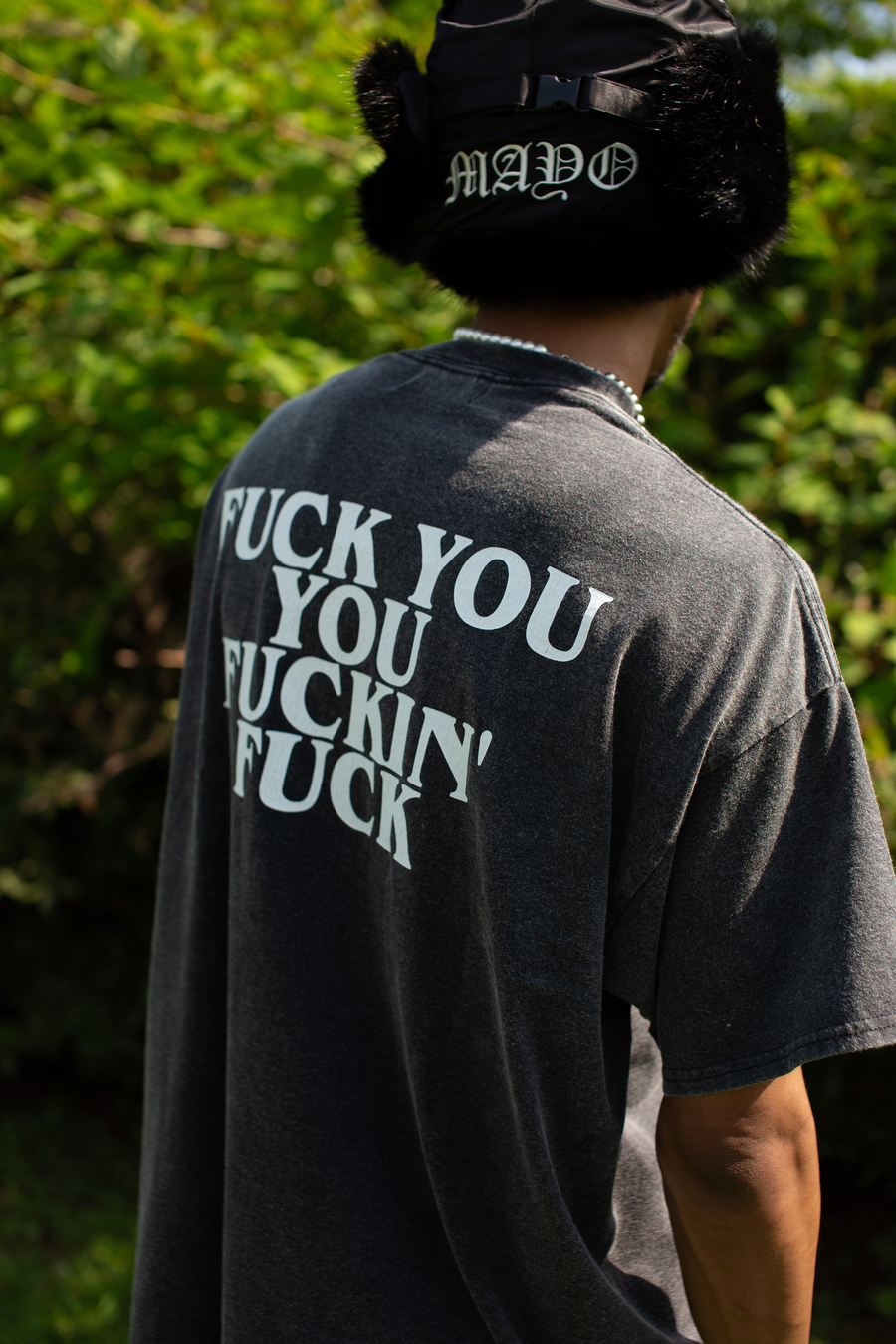 F●CKIN F●CK PRINT  SHORT SLEEVE TEE - FADE BLACK