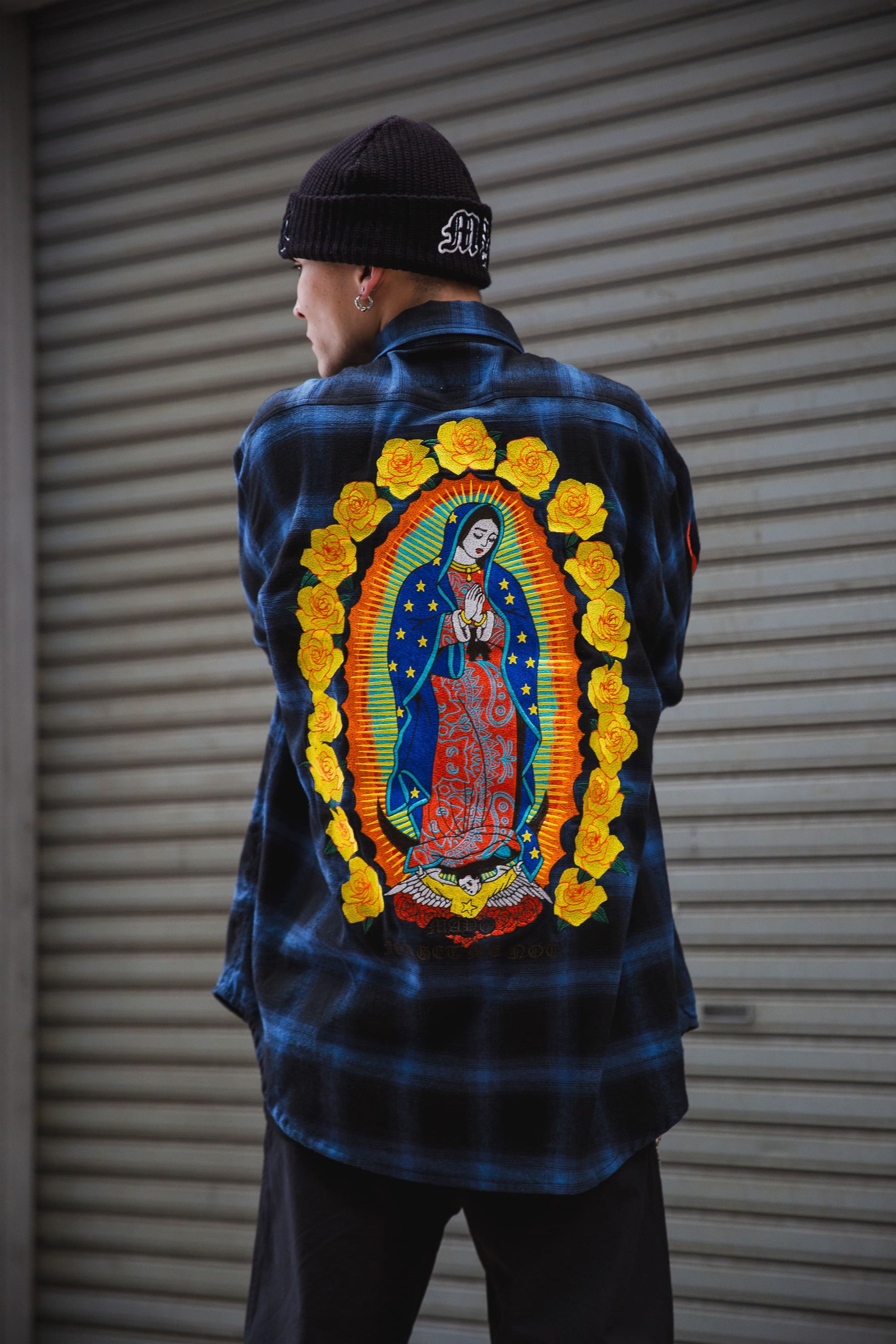 MARIA FIRE EMBROIDERY CHECK SHIRT