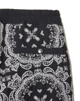 MAYO PAISLEY EMBROIDERY NYLON LOUNGE PANTS - BLACK