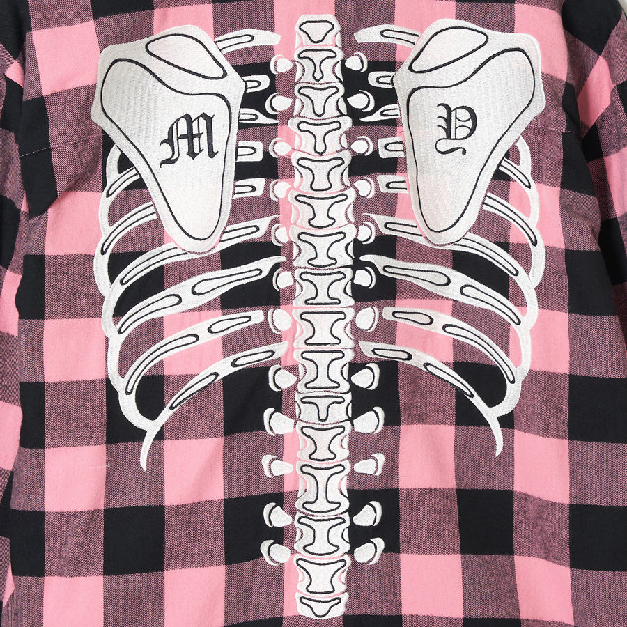 【WEB LIMITED】MAYO BONES Embroidery Check Shirt - PINK