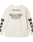 MAYO HELL & HEAVEN Embroidery Football Long Sleeve Tee - OFF WHITE