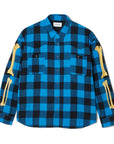 MAYO BONES Embroidery Check Shirt - BLUE