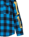 MAYO BONES Embroidery Check Shirt - BLUE