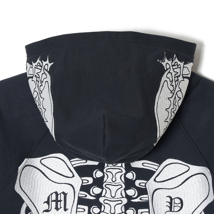 MAYO BONES Embroidery Hoodie - BLACK