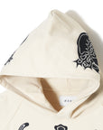 MAYO BONES Embroidery Hoodie - OFF WHITE