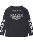 MAYO HELL & HEAVEN Embroidery Football Long Sleeve Tee - BLACK