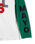 MAYO HELL & HEAVEN Embroidery Football Long Sleeve Tee - GREEN