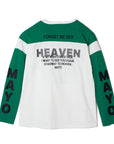 MAYO HELL & HEAVEN Embroidery Football Long Sleeve Tee - GREEN