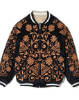 MAYO BONES Embroidery Reversible Bomber Jacket - BEIGE × BLACK