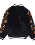 MAYO BONES Embroidery Reversible Bomber Jacket - BEIGE × BLACK