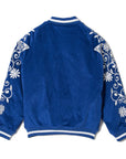 MAYO BONES Embroidery Reversible Bomber Jacket - BLACK × BLUE