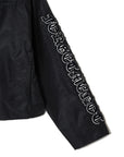 JESUS SKULL Embroidery Nylon Harrington Jacket - BLACK