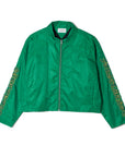 JESUS SKULL Embroidery Nylon Harrington Jacket - GREEN