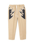 FIRE EMBROIDERY CHINO PANTS - BEIGE