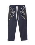 FIRE EMBROIDERY CHINO PANTS - NAVY