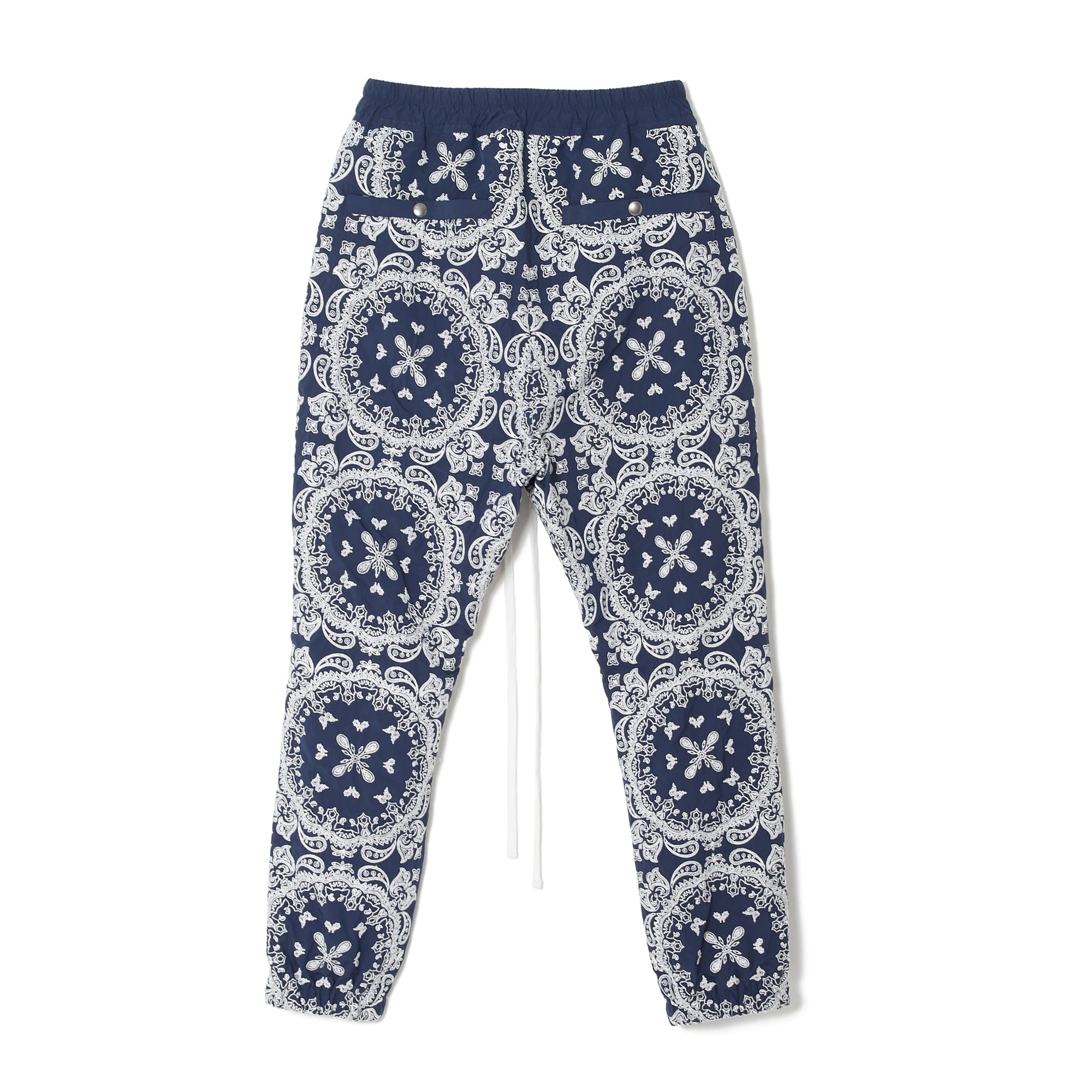 MAYO PAISLEY EMBROIDERY NYLON LOUNGE PANTS - BLUE