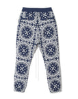 MAYO PAISLEY EMBROIDERY NYLON LOUNGE PANTS - BLUE