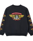 JESUS SKULL Embroidery Crew neck - BLACK