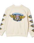 JESUS SKULL Embroidery Crew neck - OFF WHITE