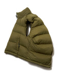 METEOR SHOWER EMBROIDERY NYLON REVERSIBLE DOWN VEST - OLIVE