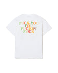 F●CKIN F●CK PRINT  SHORT SLEEVE TEE - WHITE MULTI