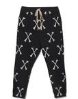 MAYO CROSS BONES EMBROIDERY SWEAT PANTS -  BLACK