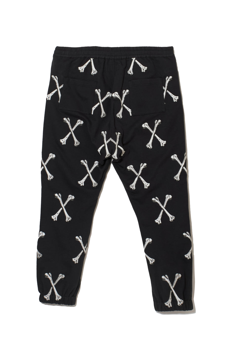 MAYO CROSS BONES EMBROIDERY SWEAT PANTS -  BLACK