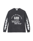 GOD CREATED PRINT LONG SLEEVE TEE - FADE BLACK