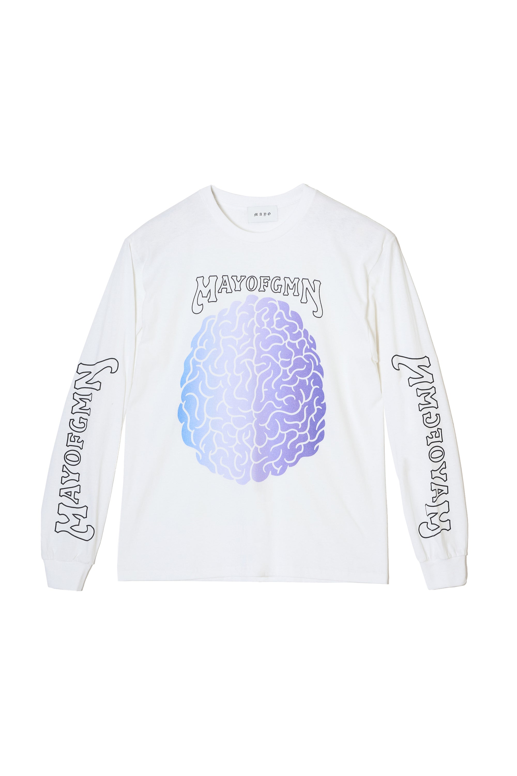 BRAIN PRINT LONG SLEEVE TEE - WHITE