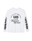 GOD CREATED PRINT LONG SLEEVE TEE - WHITE