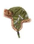 CROSS BONES EMBROIDERY NYLON BOA CAP - BONE GREEN