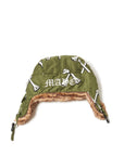 CROSS BONES EMBROIDERY NYLON BOA CAP - BONE GREEN