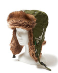 CROSS BONES EMBROIDERY NYLON BOA CAP - BONE GREEN