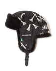 CROSS BONES EMBROIDERY NYLON BOA CAP - BONE BLACK