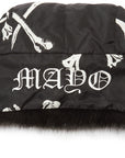 CROSS BONES EMBROIDERY NYLON BOA CAP - BONE BLACK