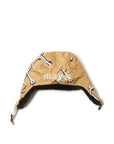 CROSS BONES EMBROIDERY NYLON BOA CAP - BONE GOLD