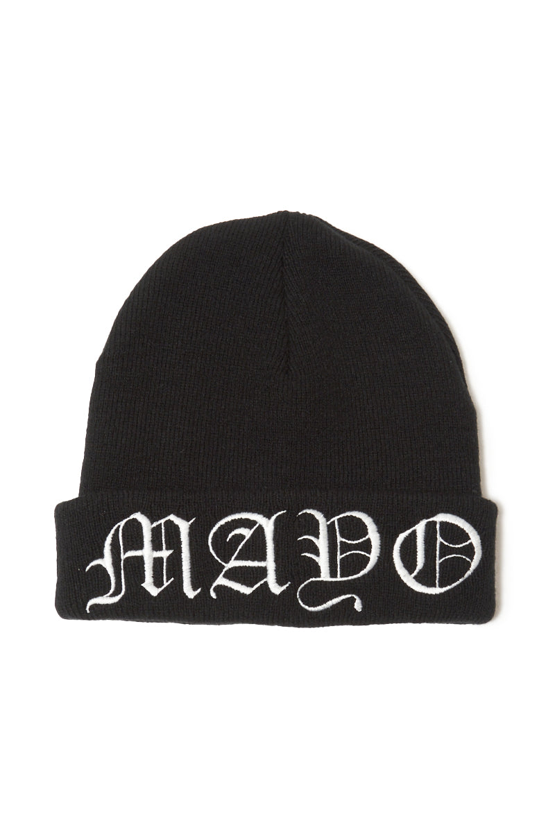 MAYO LOGO EMBROIDERY KNIT CAP - BLACK