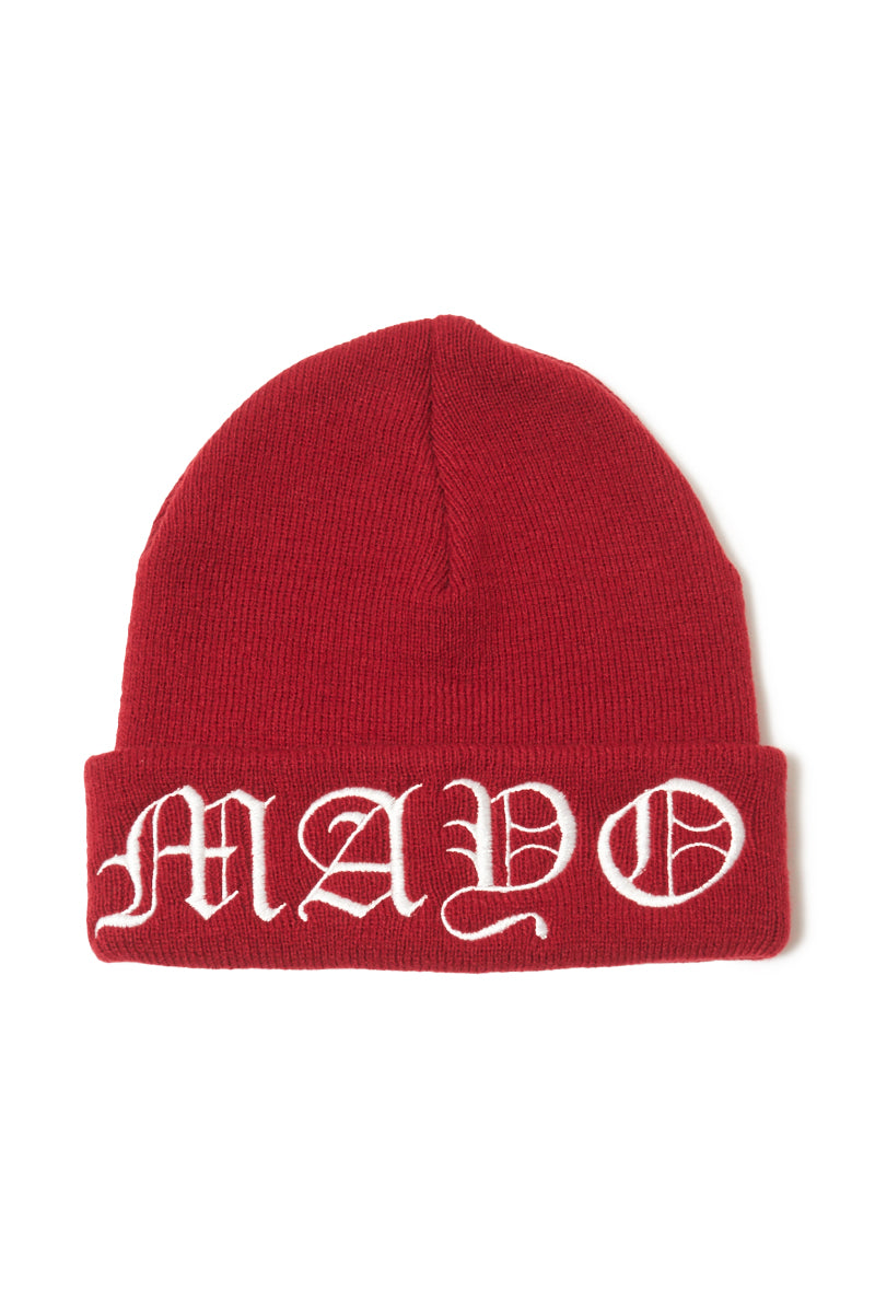 MAYO LOGO EMBROIDERY KNIT CAP - RED