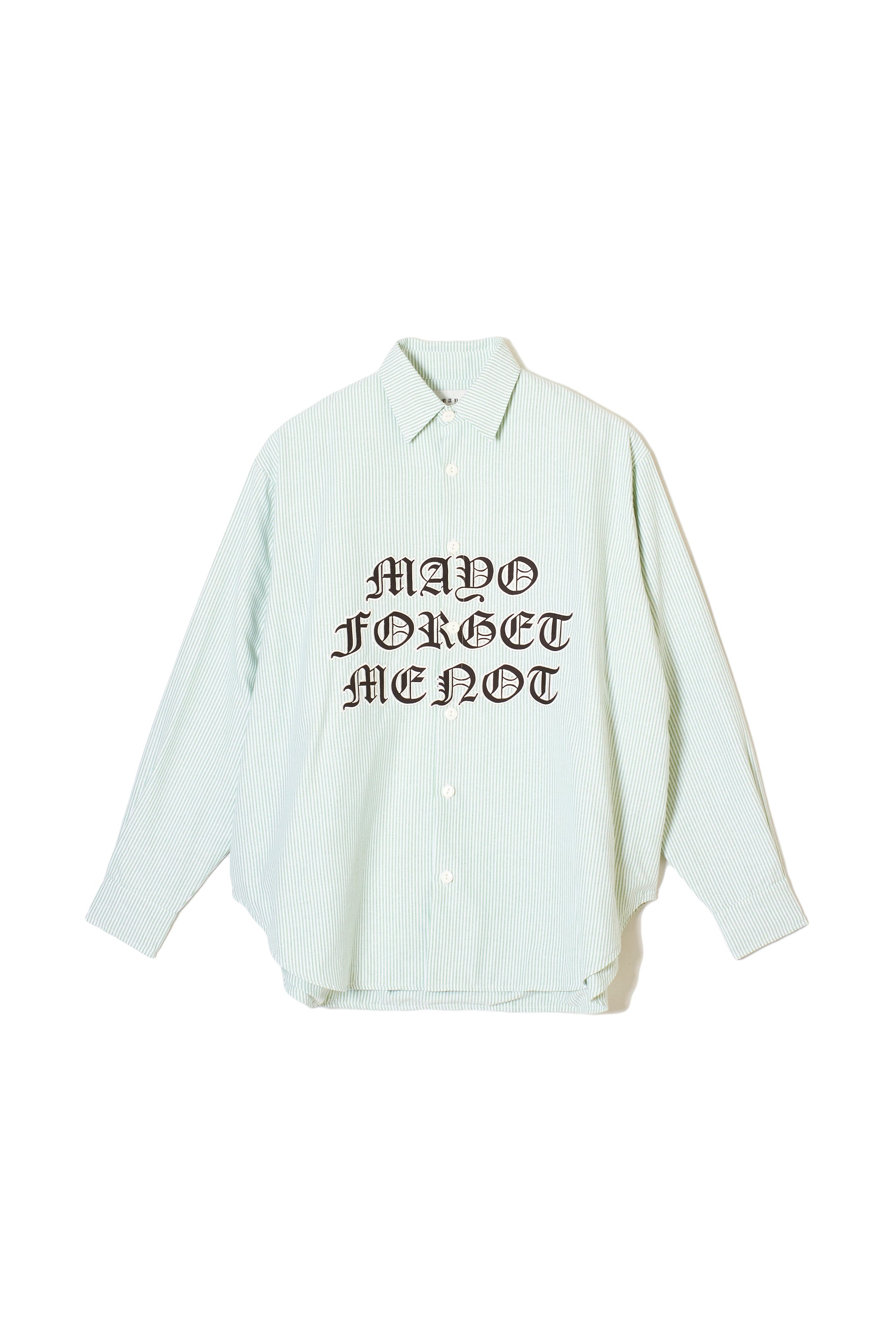 MARIA EMBROIDERY STRIPE SHIRT - GREEN