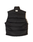 METEOR SHOWER EMBROIDERY NYLON REVERSIBLE DOWN VEST - BLACK