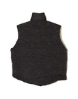 METEOR SHOWER EMBROIDERY NYLON REVERSIBLE DOWN VEST - BLACK