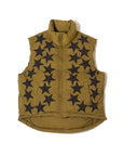 METEOR SHOWER EMBROIDERY NYLON REVERSIBLE DOWN VEST - OLIVE