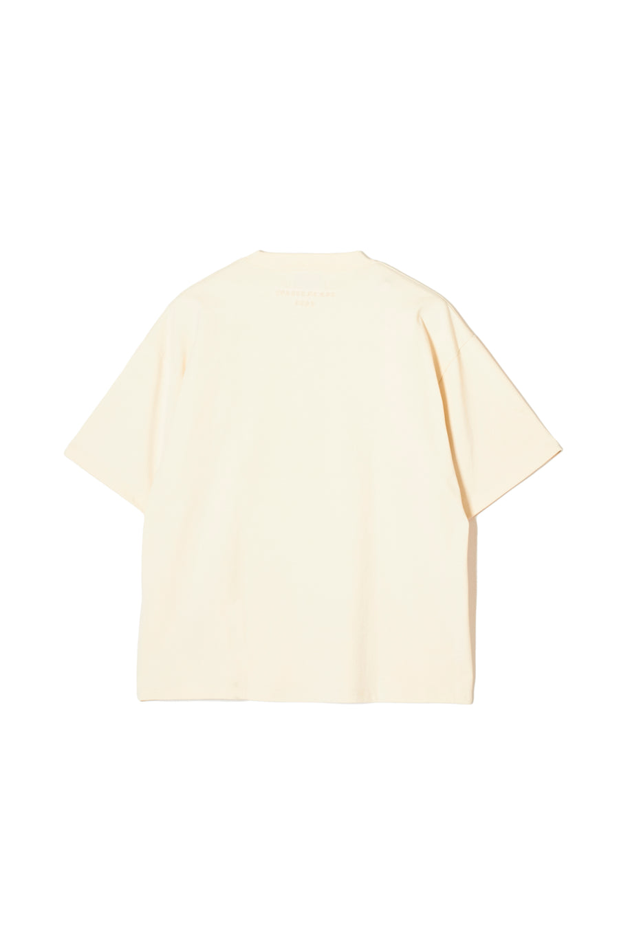 PLAIN EMBROIDERY SHORT SLEEVE TEE - OFF WHITE