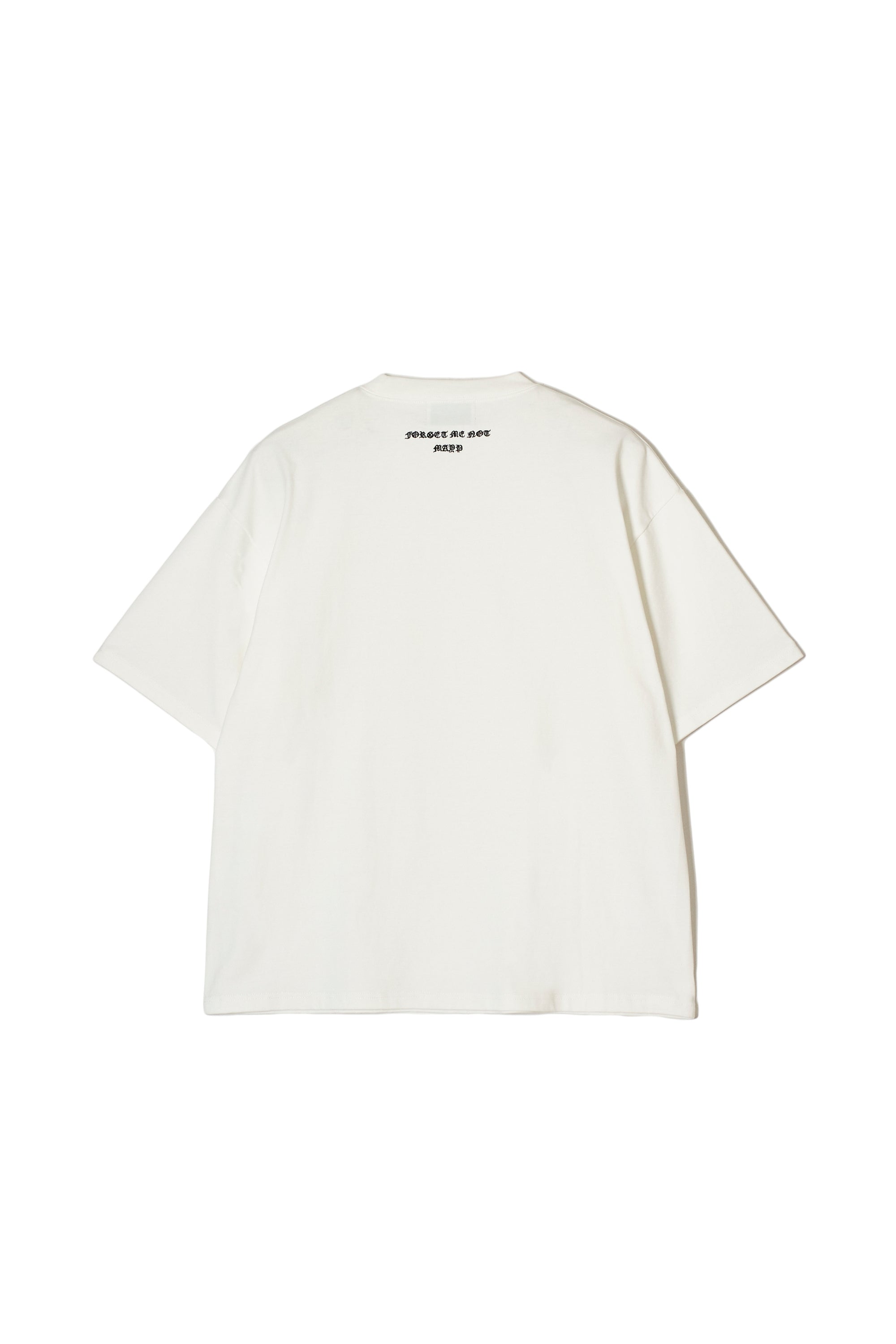 PLAIN EMBROIDERY SHORT SLEEVE TEE - WHITE