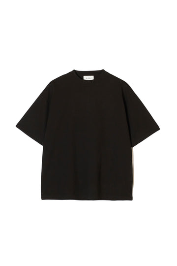 PLAIN EMBROIDERY SHORT SLEEVE TEE - BLACK