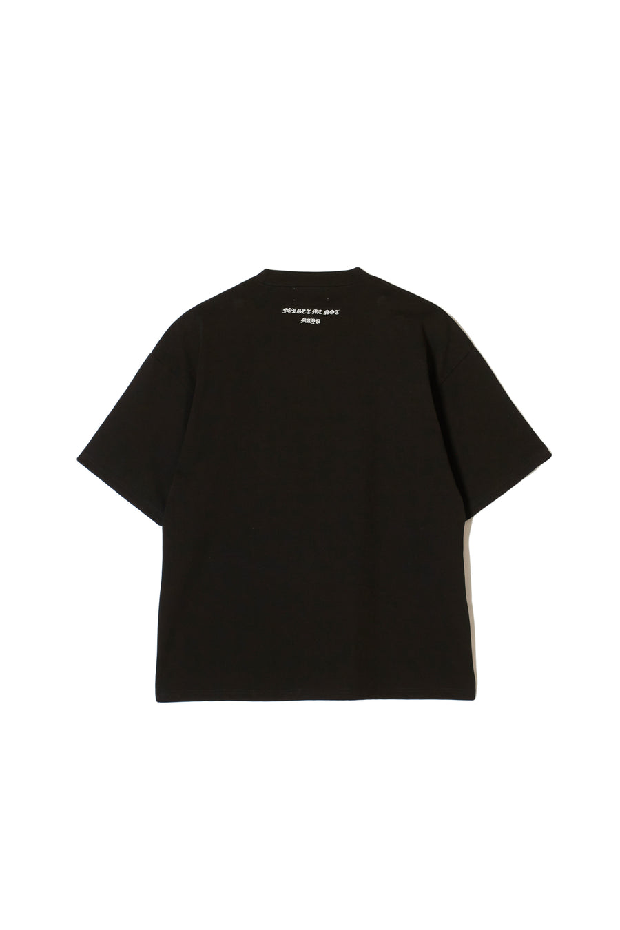 PLAIN EMBROIDERY SHORT SLEEVE TEE - BLACK