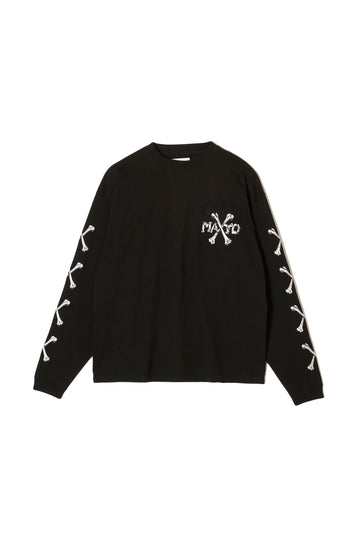 MAYO CROSS BONES EMBROIDERY LONG SLEEVE TEE - BLACK