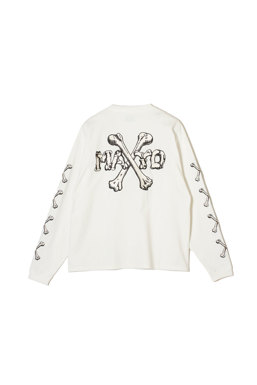 MAYO CROSS BONES EMBROIDERY LONG SLEEVE TEE - WHITE