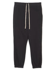 PLAIN EMBROIDERY SWEAT PANTS - BLACK